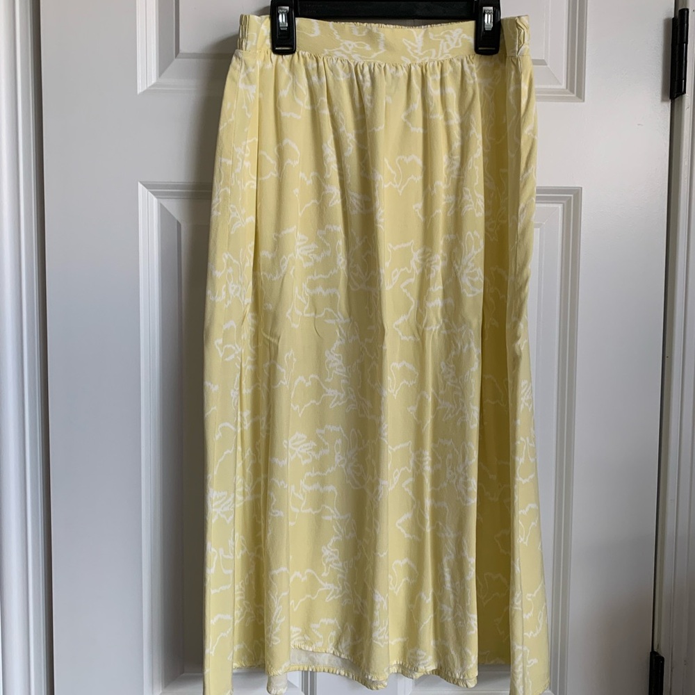 Yellow Floral Women's Midi Skirt